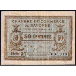Bayonne - Pirot 21-26 - 50 centimes - Série g - 22/05/1916 - Etat : TB+