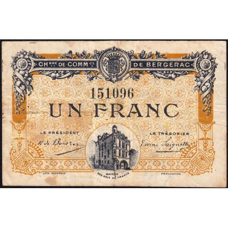 Bergerac - Pirot 24-33 - 1 franc - 05/08/1918 - Etat : TB-
