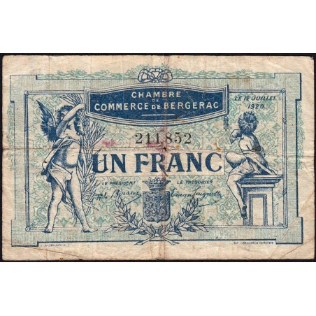 Bergerac - Pirot 24-37 - 1 franc - 12/07/1920 - Etat : B+ à TB-