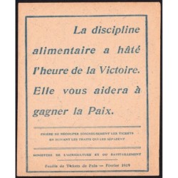 Rationnement - Pain - 02/1919 - Etat : TTB