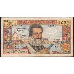 F 49-02- 06/06/1957 - 5000 francs - Henri IV - Série F.9 - Etat : TB