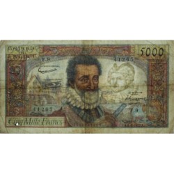 F 49-02- 06/06/1957 - 5000 francs - Henri IV - Série F.9 - Etat : TB