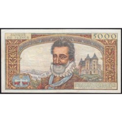 F 49-02- 06/06/1957 - 5000 francs - Henri IV - Série W.20 (remplacement) - Etat : TTB-