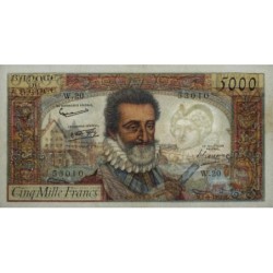 F 49-02- 06/06/1957 - 5000 francs - Henri IV - Série W.20 (remplacement) - Etat : TTB-