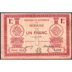 Béthune - Pirot 26-6 - 1 franc - Série 254 - 04/10/1915 - Etat : TB-