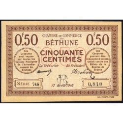 Béthune - Pirot 26-15 - 50 centimes - Série 746 - 17/04/1916 - Etat : SUP+