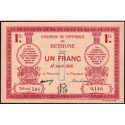 Béthune - Pirot 26-17 - 1 franc - Série 505 - 17/04/1916 - Etat : NEUF