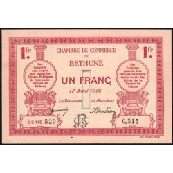 Béthune - Pirot 26-17 - 1 franc - Série 520 - 17/04/1916 - Etat : SPL