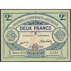 Béthune - Pirot 26-19 - 2 francs - Série 250 - 17/04/1916 - Etat : SPL