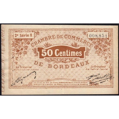 Bordeaux - Pirot 30-4 - 50 centimes - Série R - 1914 - Etat : TTB