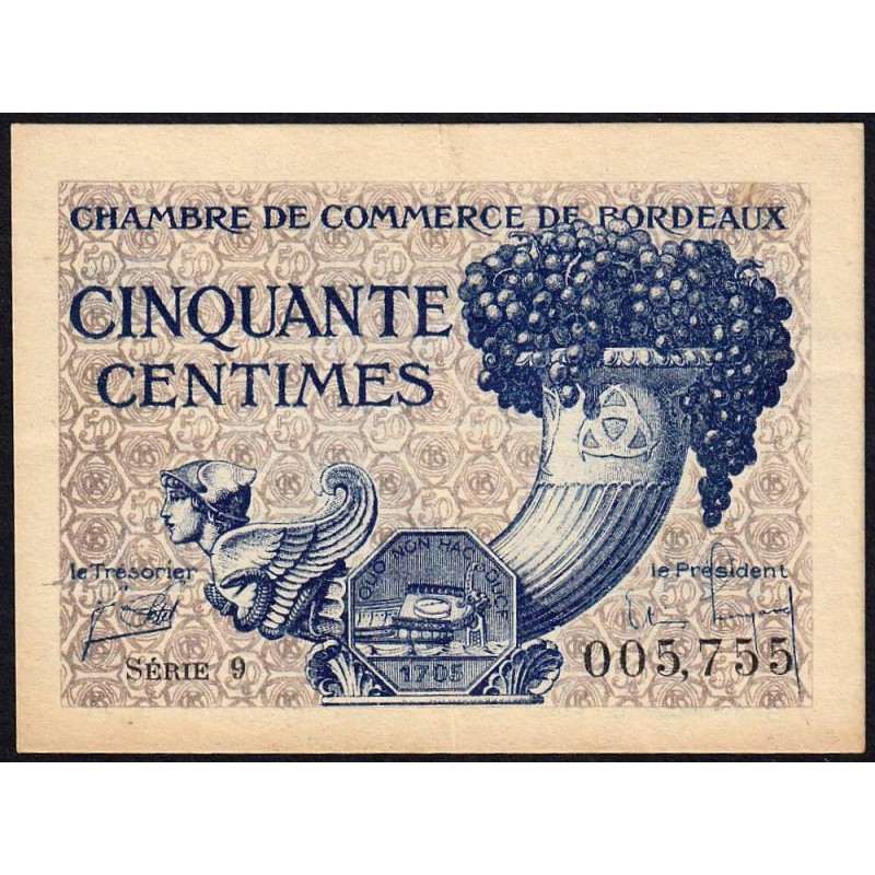 Bordeaux - Pirot 30-28 - 50 centimes - Série 9 - 1921 - Etat : SUP