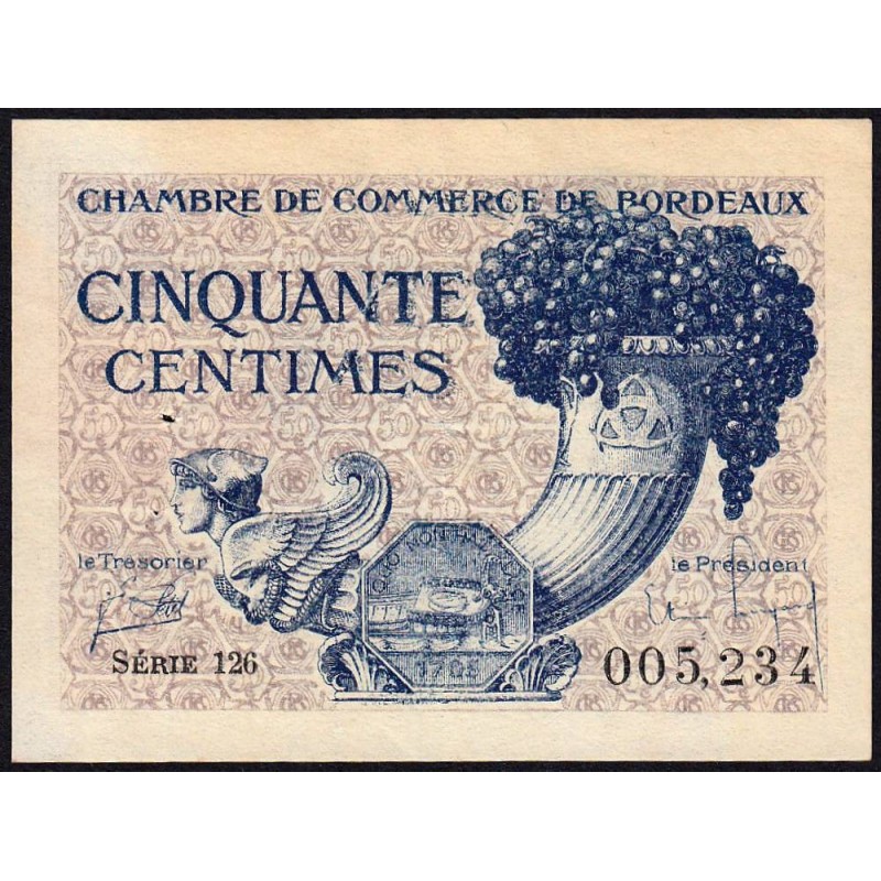 Bordeaux - Pirot 30-28 - 50 centimes - Série 126 - 1921 - Etat : SUP+
