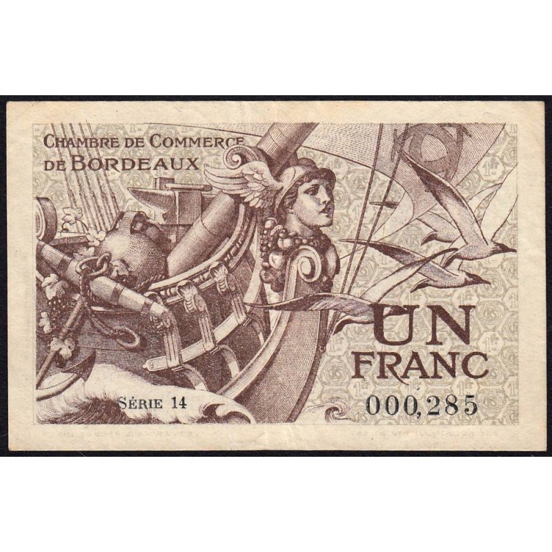 Bordeaux - Pirot 30-30 -1 franc - Série 14 - 1921 - Etat : TTB