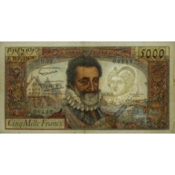 F 49-03- 03/10/1957 - 5000 francs - Henri IV - Série U.23 - Etat : TB+