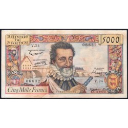 F 49-03- 03/10/1957 - 5000 francs - Henri IV - Série V.24 - Etat : TB-