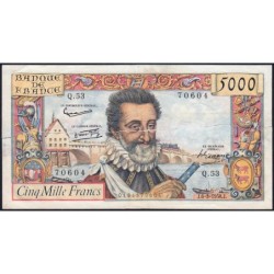 F 49-06- 06/03/1958 - 5000 francs - Henri IV - Série Q.53 - Etat : B-