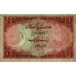Pakistan - Pick 10a_2 - 1 rupee - Série D/86 - 1973 - Etat : SPL