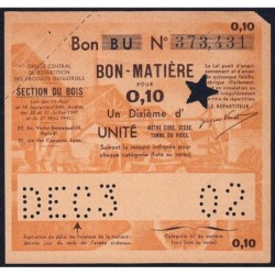 Section du Bois - 0,10 unité - 31/12/1943 - Code 02 - Série BU - Etat : TTB+