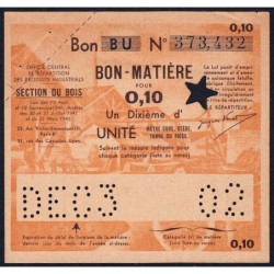 Section du Bois - 0,10 unité - 31/12/1943 - Code 02 - Série BU - Etat : SUP+