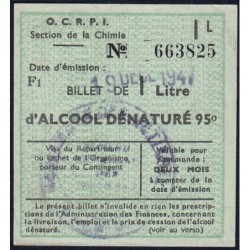 Section de la Chimie - 1 litre alcool dénaturé - 19/12/1947 - Catégorie F1 - Etat : SUP