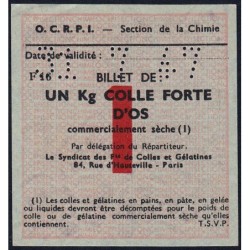 Section de la Chimie - 1 kg colle forte d'os - 31/07/1947 - Catégorie F16 - Etat : SUP