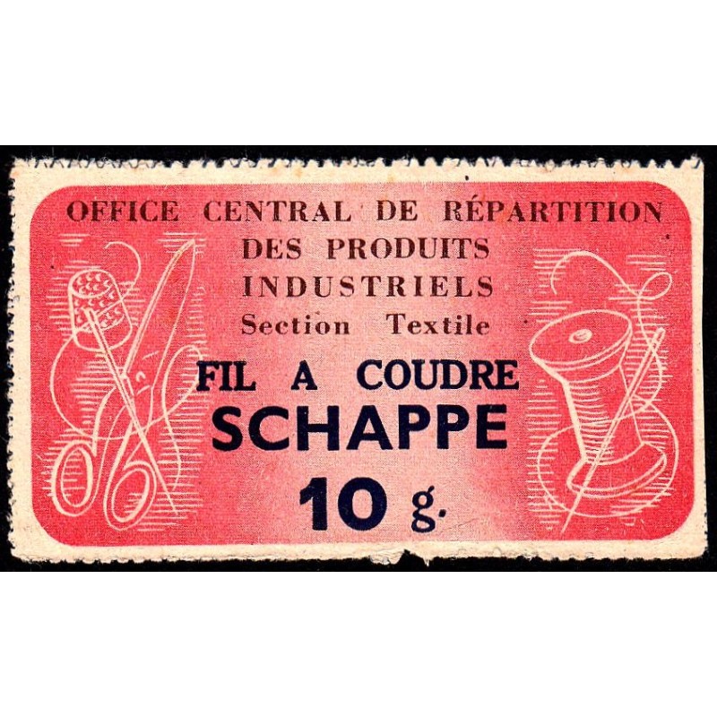 Section Textile - 10 g. Fil à coudes Schappe - 30/09/1944 - Etat : TTB