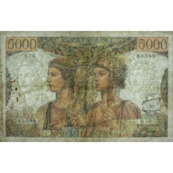 F 48-05 - 16/08/1951 - 5000 francs - Terre et Mer - Série Q.70 - Etat : TB