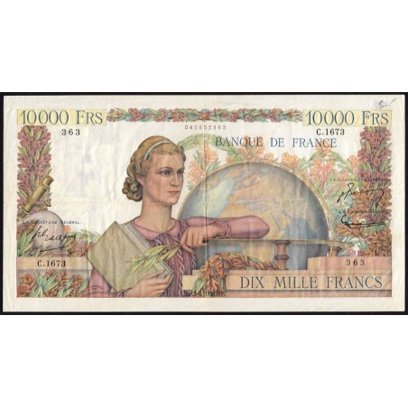 F 50-52 - 05/07/1951 - 10000 francs - Génie Français - Série C.1673 - Etat : TTB