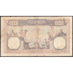 F 37-01 - 15/03/1927 - 1000 francs - Cérès et Mercure - Série P.84 - Etat : B+