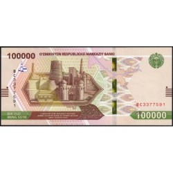 Ouzbékistan - Pick 92 - 100'000 som - Série BC - 2021 - Etat : NEUF