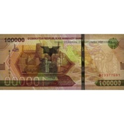 Ouzbékistan - Pick 92 - 100'000 som - Série BC - 2021 - Etat : NEUF