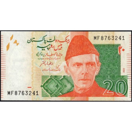 Pakistan - Pick 55u - 20 rupees - Série MF - 2022 - Etat : NEUF