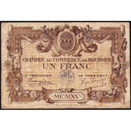 Bourges - Pirot 32-6 - Série A - 1 franc - 1915 - Etat : B