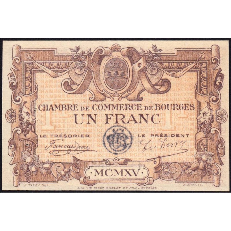 Bourges - Pirot 32-6 - Série C - 1 franc - 1915 - Etat : SPL