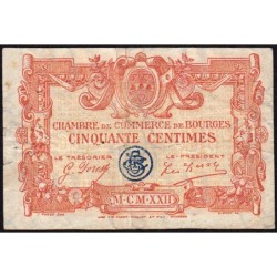 Bourges - Pirot 32-12 - Série E - 50 centimes - 1922 - Etat : TB