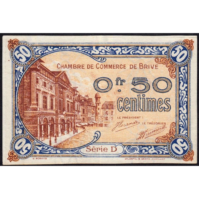 Brive - Pirot 33-1 - Série E - 50 centimes - Sans date - Etat : SUP