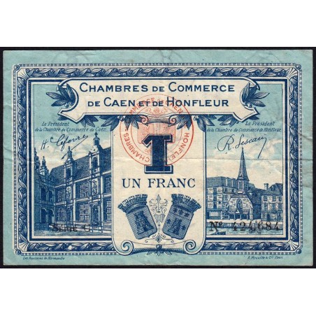 Caen & Honfleur - Pirot 34-18 - 1 franc - Série C - 1920 - Etat : TB+