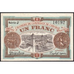 Cahors (Lot) - Pirot 35-22 - 1 franc - Série J - 07/11/1918 - Etat : SUP