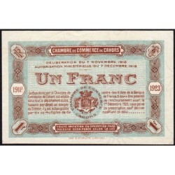 Cahors (Lot) - Pirot 35-22 - 1 franc - Série J - 07/11/1918 - Etat : SUP