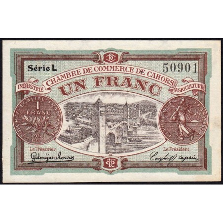 Cahors (Lot) - Pirot 35-24 - 1 franc - Série L - 17/09/1919 - Etat : pr.NEUF