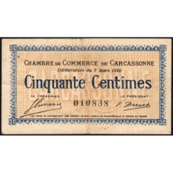 Carcassonne - Pirot 38-15 - 50 centimes - 1920 - Etat : TB+