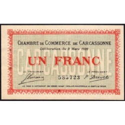 Carcassonne - Pirot 38-17v - 1 franc - 1920 - Etat : SUP+