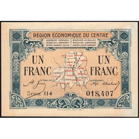 Région économique du Centre - Pirot 40-7 - 1 franc - Série 114 - Sans date - Etat : SPL