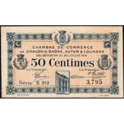 Chalon-sur-Saône, Autun, Louhans - Pirot 42-20 - 50 centimes - Série E 312 - 22/07/1919 - Etat : SUP