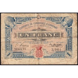 Annonay - Pirot 11-12 - 1 franc - Série 5 - 22/02/1917 - Etat : B