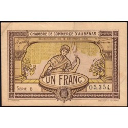 Aubenas - Pirot 14-2 - 1 franc - Série 5 - 19/12/1921 - Etat : TB+