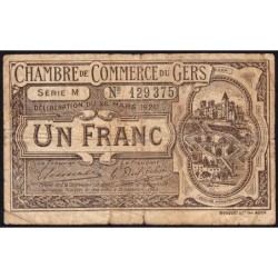 Auch (Gers) - Pirot 15-19 - 1 franc - Série M - 26/03/1920 - Etat : B
