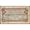 Auxerre - Pirot 17-19 - 50 centimes - Série M 113 - 08/01/1920 - Etat : B+ à TB-