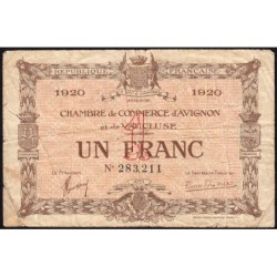 Avignon - Pirot 18-24 - 1 franc - 1920 - Etat : B
