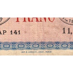 Belfort - Pirot 23-24 - 1 franc - Série AP 141 - 06/01/1916 - Etat : TB-